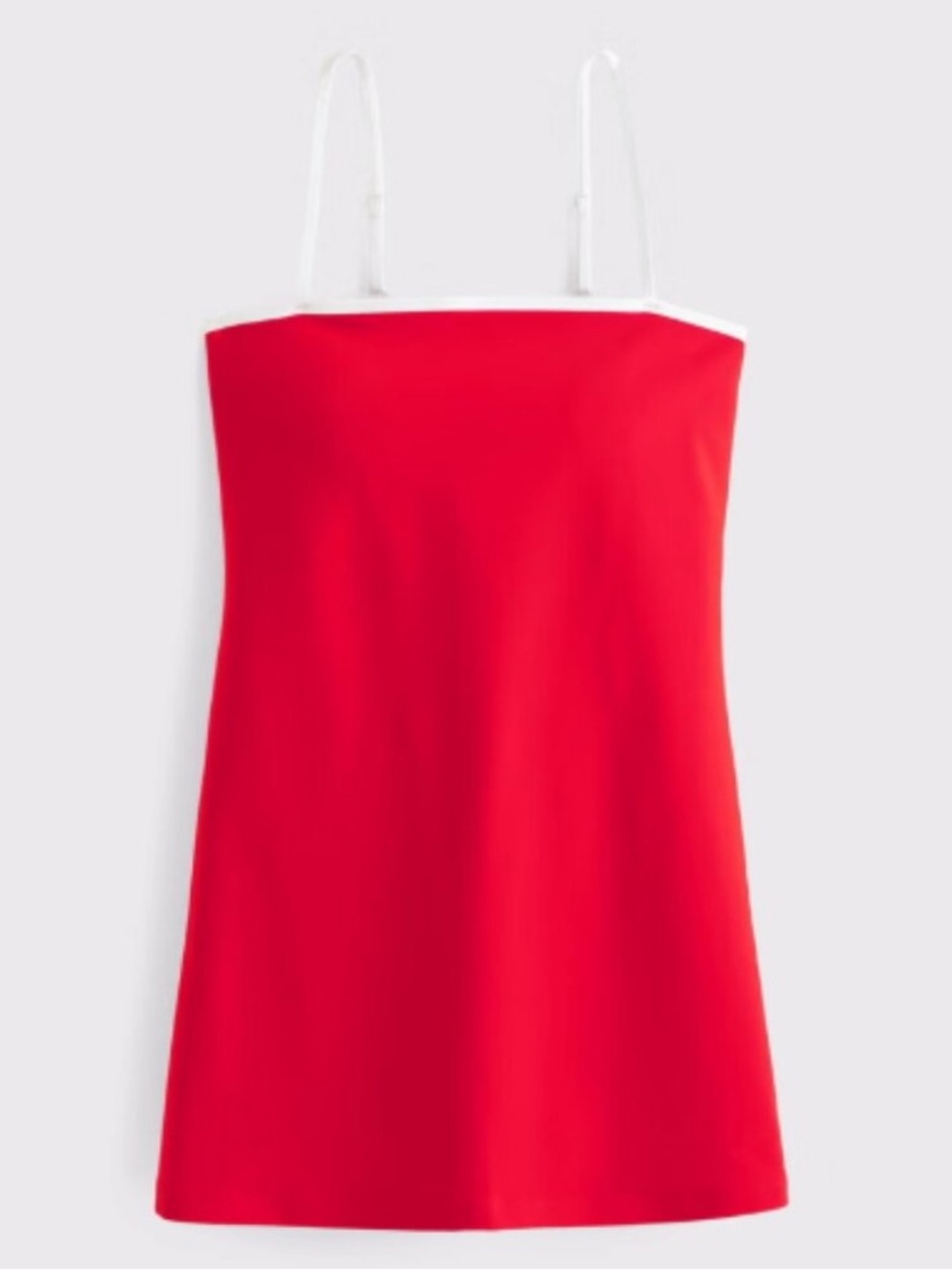 Abercrombie & Fitch Athleisure Classic Red Square-Neck Cami Dress (Large)